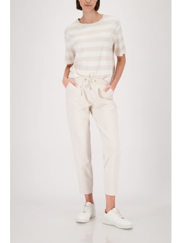 monari Sweatshirt mit Streifen und Prägedruck in Champagne Beige