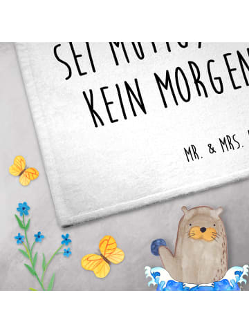 Mr. & Mrs. Panda Handtuch Gäste-WC Schnabeltier Mut mit Spruch in Weiß
