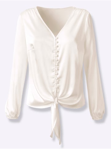 creation L Satin-Bluse in ecru