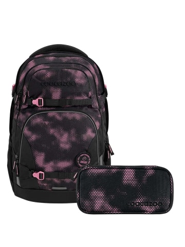 Coocazoo Schulrucksack-Set PORTER Pink Illusion in Schwarz/Rosa 2-teilig