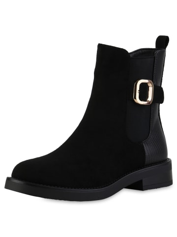 VAN HILL Klassische Stiefeletten Kimberly in Schwarz Velours