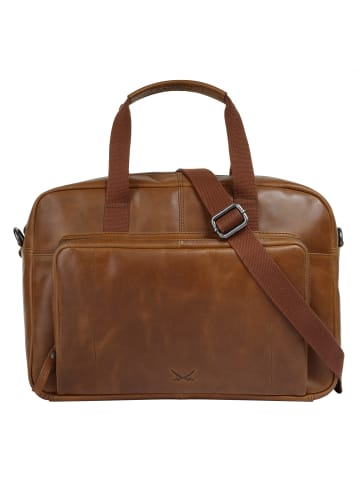 Sansibar Aktentasche BUSINESS BAG, BLACK in cognac