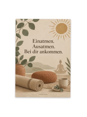 Mr. & Mrs. Panda Grußkarte Yogamatte ruhig Design mit Spruch in Weiß