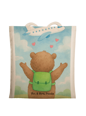 Mr. & Mrs. Panda Schultasche Bär Flugzeug Design ohne Spruch in Weiß