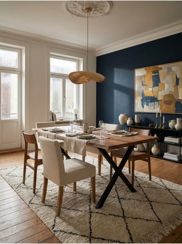 KADIMA DESIGN Esszimmertisch 140x80x76 cm Massivholz / Metall Esstisch