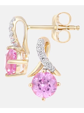 Diamant L'éternel Ohrstecker aus 375 Gelbgold mit Diamant mit Saphir