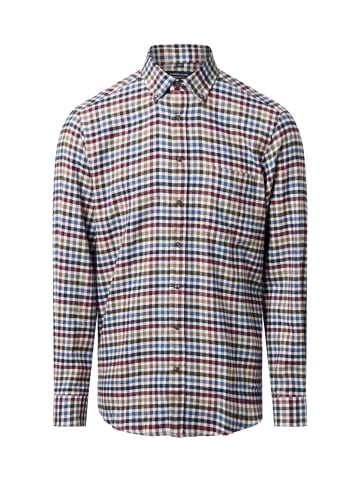 Andrew James Flanellhemd in ecru blau - 0002