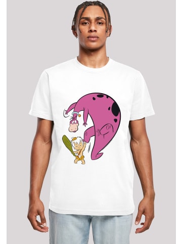 F4NT4STIC T-Shirt T-Shirt Die Familie Feuerstein Bamm Bamm And Dino in weiß