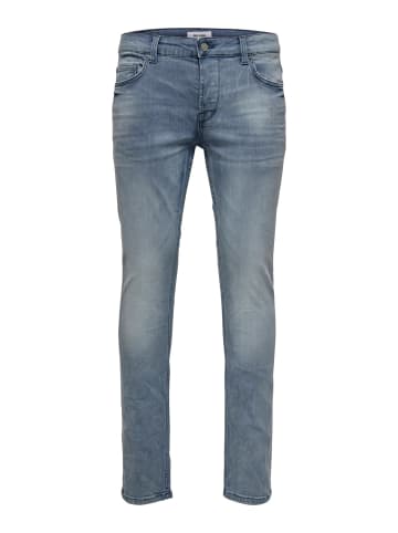 Only&Sons Slim Fit Jeans Basic Hose Denim Pants ONSLOOM Stoned Washed in Blau-3