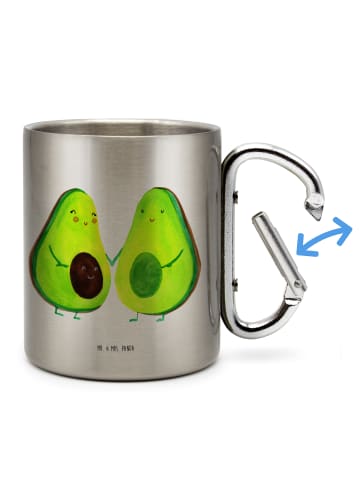 Mr. & Mrs. Panda Thermobecher Avocado Pärchen ohne Spruch in Silber