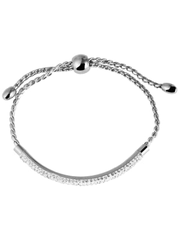 Adeliás Damen Armband aus Edelstahl mit Perle 23 cm in silber
