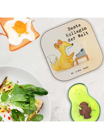 Mr. & Mrs. Panda Glasuntersetzer Fuchs Beste Kollegin der Welt D... in Weiß