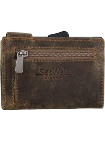 SecWal SecWal 1 Kreditkartenetui Geldbörse RFID Leder 9 cm in braun hunter
