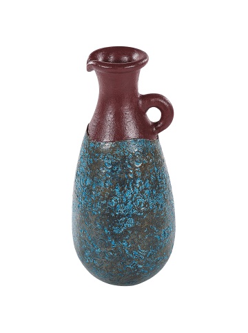 Beliani Dekovase VELIA in Blau/Braun - (W) 23 x (H) 40 x (L) 23 cm