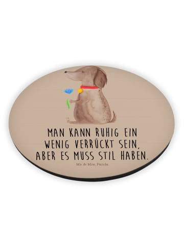 Mr. & Mrs. Panda Rund Magnet Hund Blume mit Spruch in Hundeglück