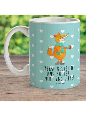 Mr. & Mrs. Panda Kindertasse Fuchs Keks mit Spruch in Türkis Pastell