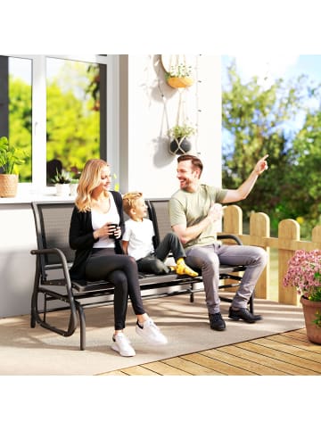 Outsunny Schaukelbank,147L x 70B x 85H cm,Schwarz