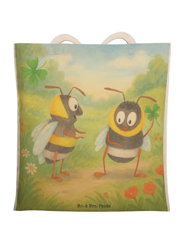 Mr. & Mrs. Panda Umhängetasche Bienen Paar Design ohne Spruch in Weiß