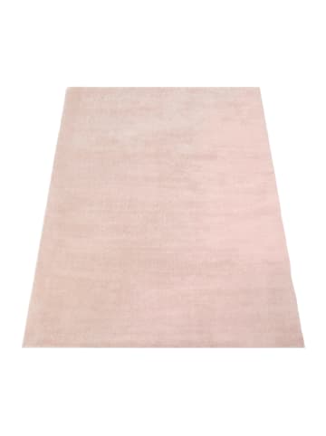 KADIMA DESIGN Teppich Kurzflor waschbar Unifarben Wohnzimmer in Hellrosa