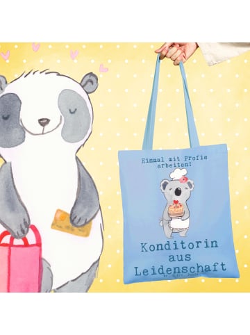 Mr. & Mrs. Panda Tragetasche Konditorin Leidenschaft mit Spruch in Sky Blue