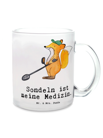 Mr. & Mrs. Panda Becher Fuchs Metalldetektor mit Spruch in Transparent