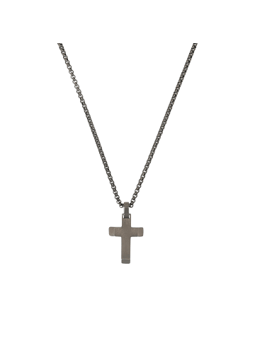 s.Oliver Kette mit Anhänger Edelstahl, IP Grau in Silber