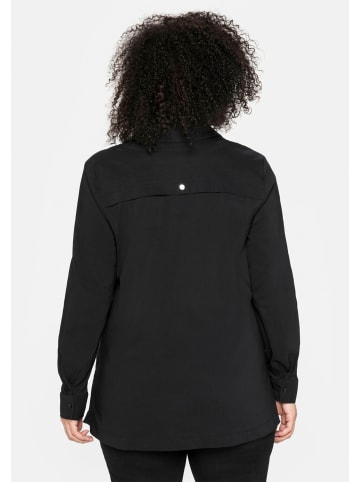 sheego Langarmbluse in schwarz