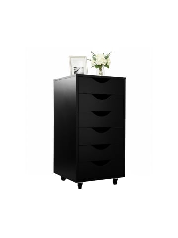 relaxdays Rollcontainer in Schwarz - (B)40 x (H)78 x (T)40 cm