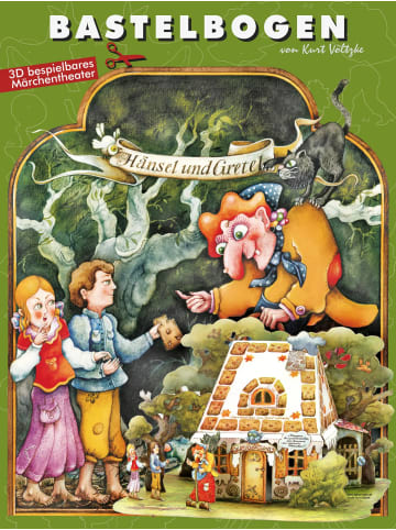 Atelier Hänsel und Gretel basteln Bastelbogen Lebkuchenhaus Ausschneidebogen |...