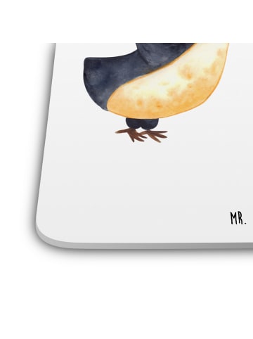 Mr. & Mrs. Panda Untersetzer für Gläser Pinguine Kuss ohne Spruch in Weiß