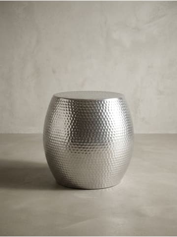 KADIMA DESIGN Beistelltisch 42x42x42cm Aluminium Silber Dekotisch Orientalisch in Silbern