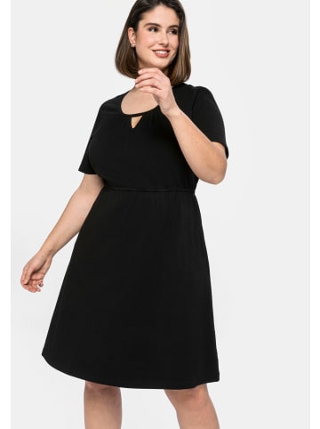 sheego Jerseykleid in schwarz