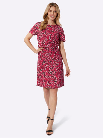 Sieh an! Bleistiftkleid in rot-mauve-bedruckt