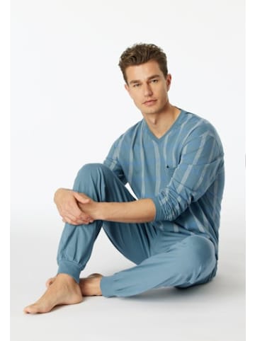 Schiesser Pyjama kurz für Herren in blau