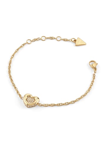 Guess Damen-Armband Herz Pave Goldfarben S