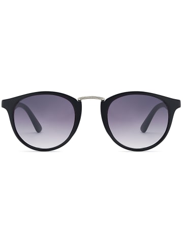 styleBREAKER Sonnenbrille in Schwarz-Silber / Grau Verlauf