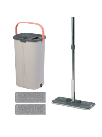 relaxdays Flachmopp-Set in Grau - 5 l