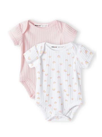 Minoti 2er-Set: Kurzarmbody 14babyrib 3 in pink
