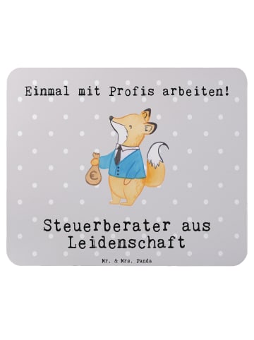 Mr. & Mrs. Panda Mauspad Steuerberater Leidenschaft mit Spruch in Grau Pastell