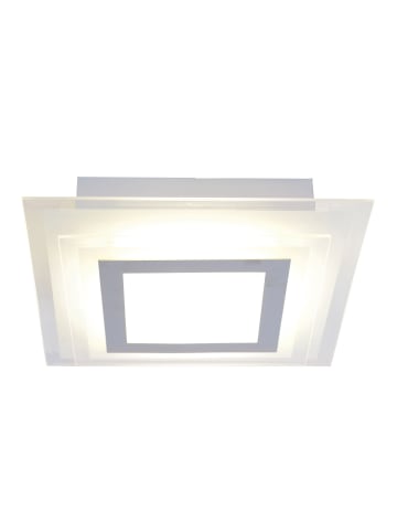 näve LED Deckenleuchte "LUCCA" in silber - (L)28 cm x (B)28 cm x (H)7.5 cm - EEK F