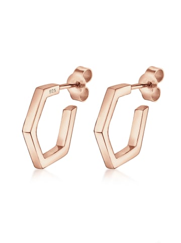 Elli Ohrringe 925 Sterling Silber Geo, Hexagon in Rosegold