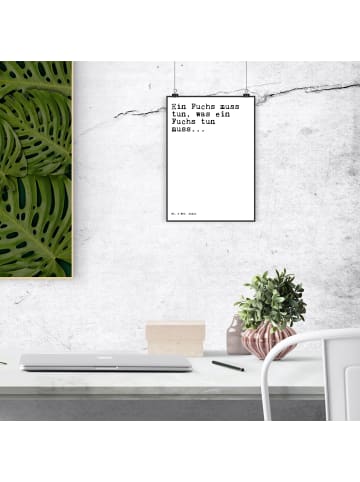 Mr. & Mrs. Panda Wandbild Ein Fuchs muss tun,... mit Spruch in Weiß