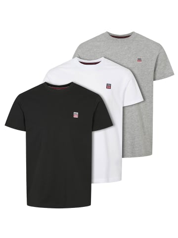 VINSON 3-pack T-shirt Massimo in Tap Shoe-White-Grey Melange