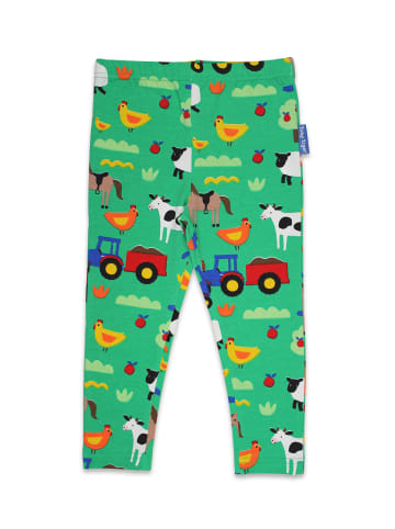 Toby Tiger Leggings Hillside mit Bauernhof Print in grün