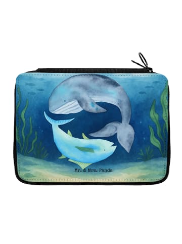 Mr. & Mrs. Panda Federtasche Walfisch Thunfisch Design ohne Spruch in Weiß