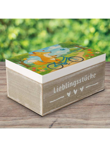 Mr. & Mrs. Panda Geschenkbox Fuchs Fahrrad fahren Design ohne Sp... in Weiß