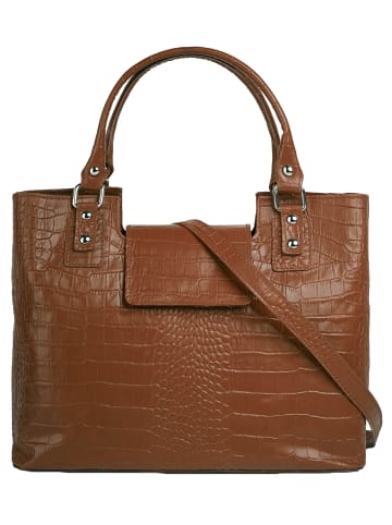 Cluty Handtasche echt Leder in cognac