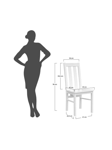 Feldmann-Wohnen ESSZIMMER-SET Belluno Elegante 7-tlg Kiefer Weiß 150-197 / 93 / 96cm