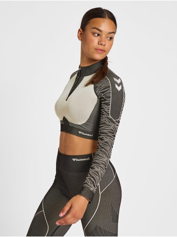 Hummel Halbreißverschluss Sweatshirt Hmlmt Mila Damen in BLACK/CHATEAU GREY