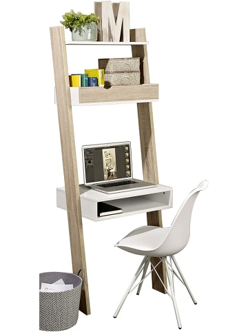 SoBuy Bücherregal in Weiß und Natur - (B)65 x (H)176 x (T)40cm